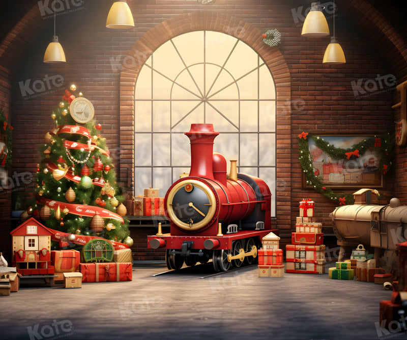 Kate クリスマス おもちゃの列車 寝室 ウィンドウ 背景 写真撮影用