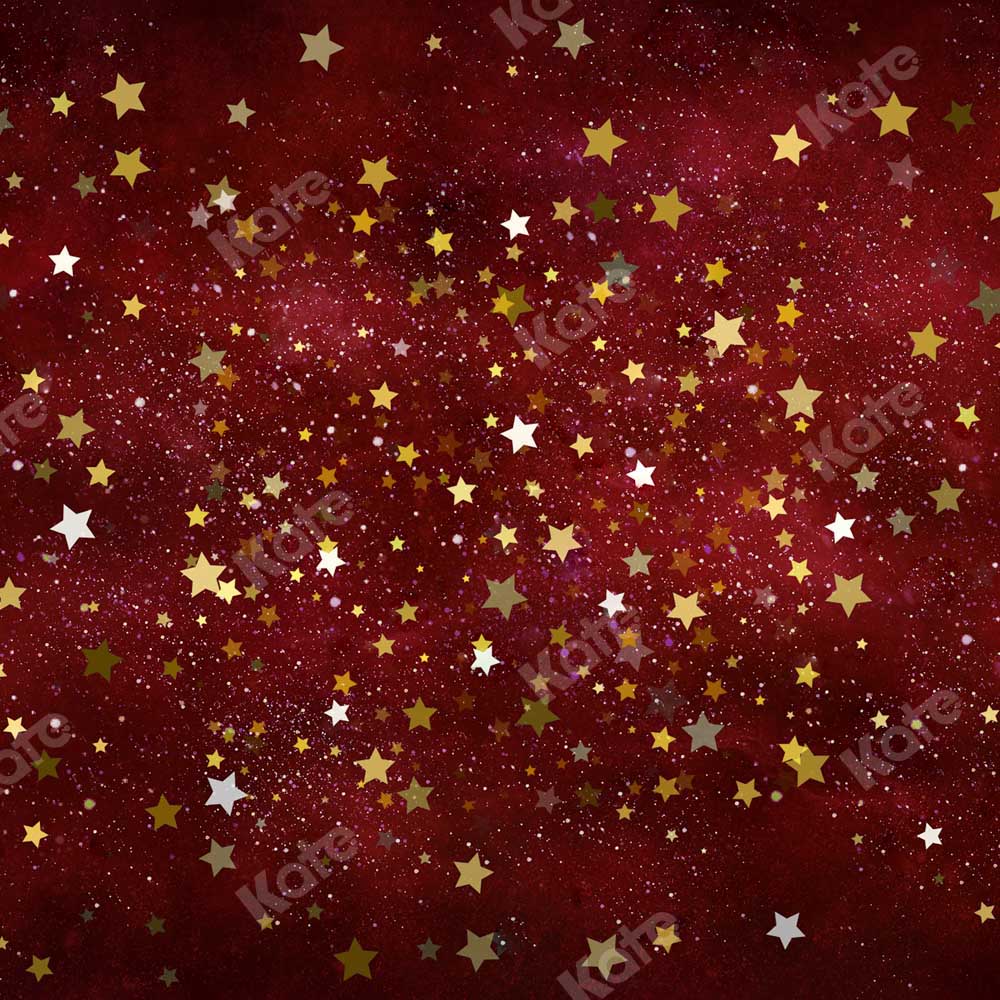 Kateクリスマスの星の赤い背景の写真撮影