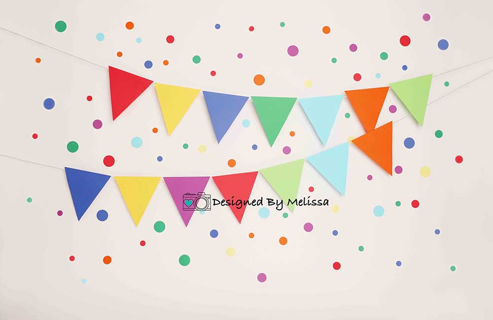 Kateカラフルな虹の誕生日の背景バナーMelissa King設計