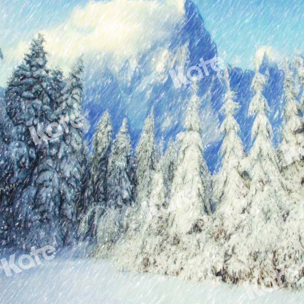 Kate冬の森の雪の背景