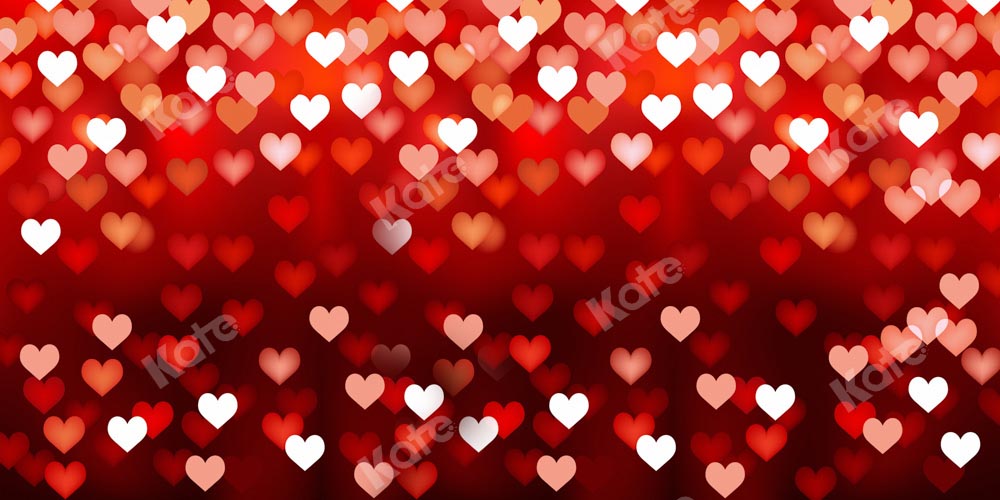 Kate焦点がぼけた愛の心赤いバレンタインボケ背景