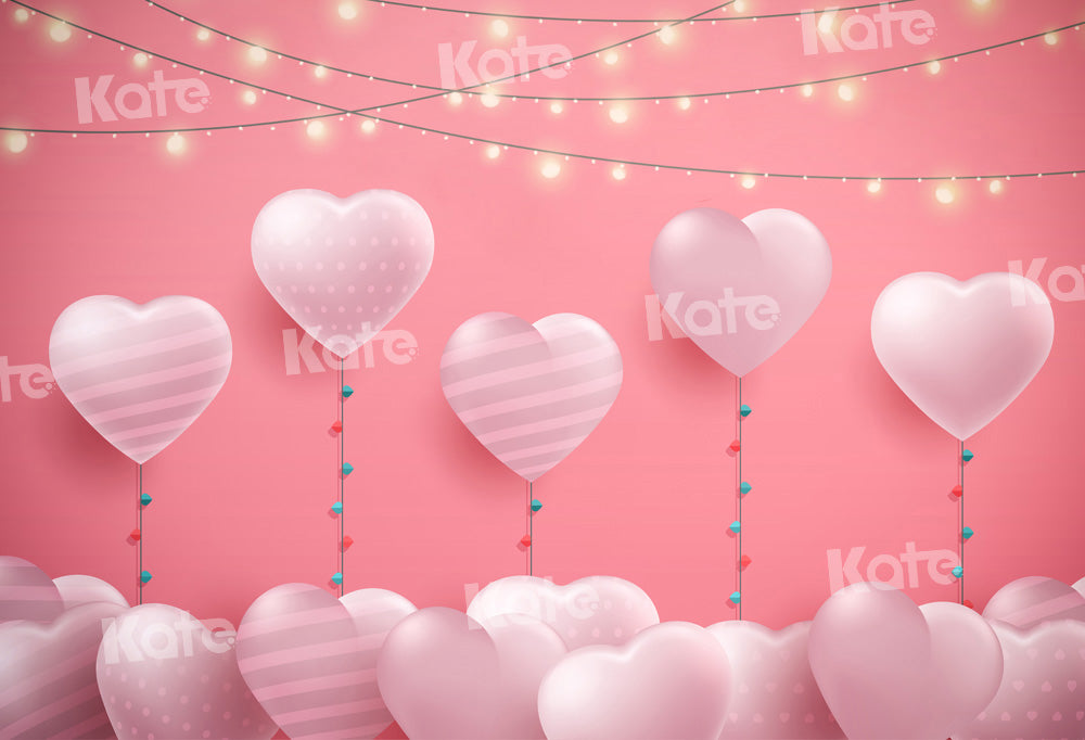 Kateハートバルーン背景ピンクライトChain Photography