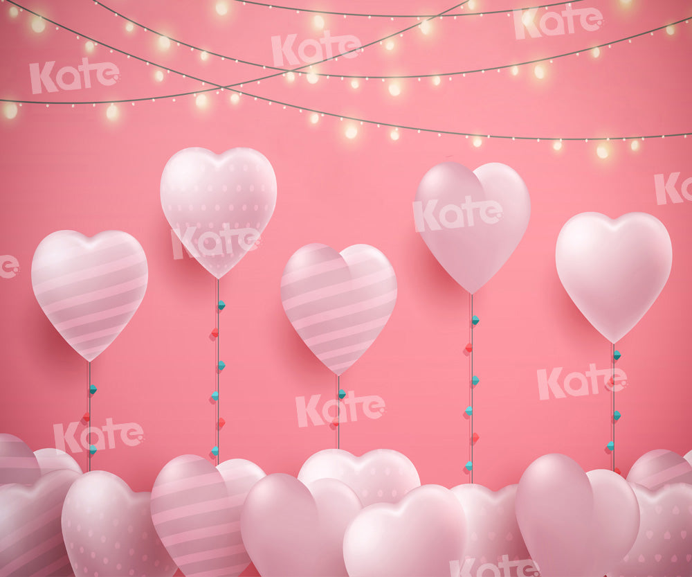 Kateハートバルーン背景ピンクライトChain Photography