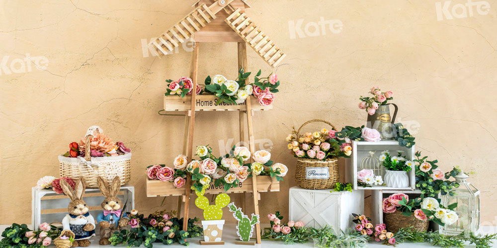 Kate春の風車の背景の花Emetselchデザイン