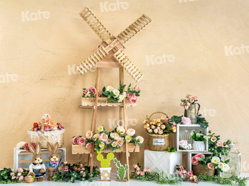 Kate春の風車の背景の花Emetselchデザイン
