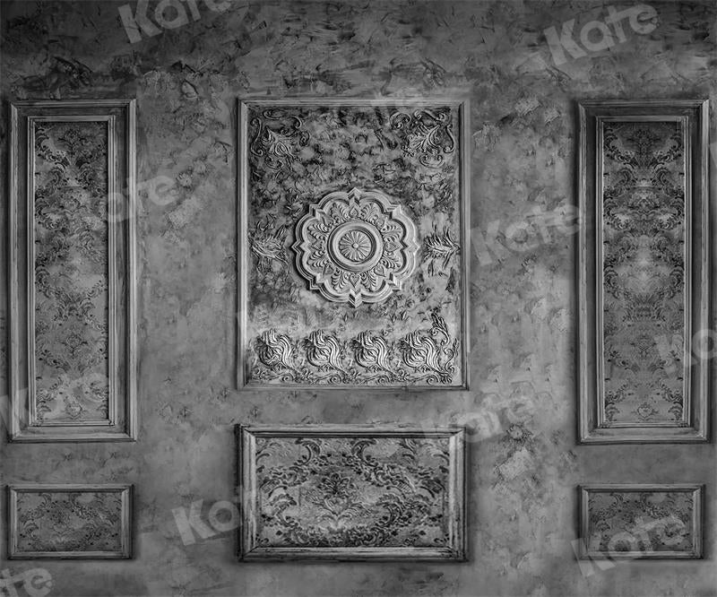 Kate写真撮影のための灰色のヴィンテージの壁の背景パターン