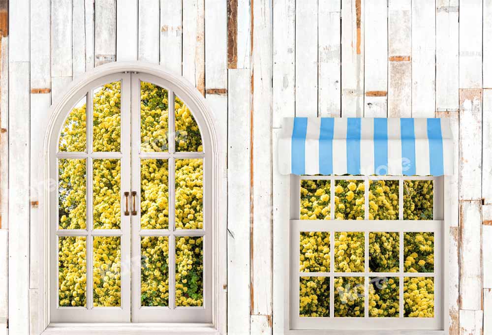 Kate夏の花の窓の背景Chainデザイン