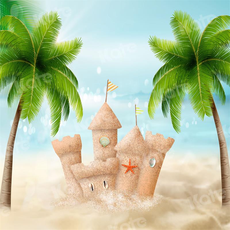 Kate写真撮影の夏のビーチ城シーサイドの背景