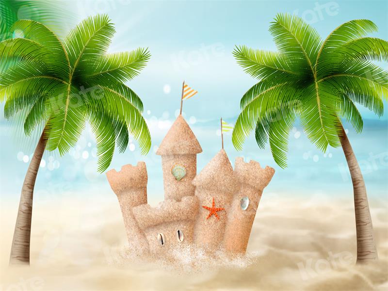 Kate写真撮影の夏のビーチ城シーサイドの背景