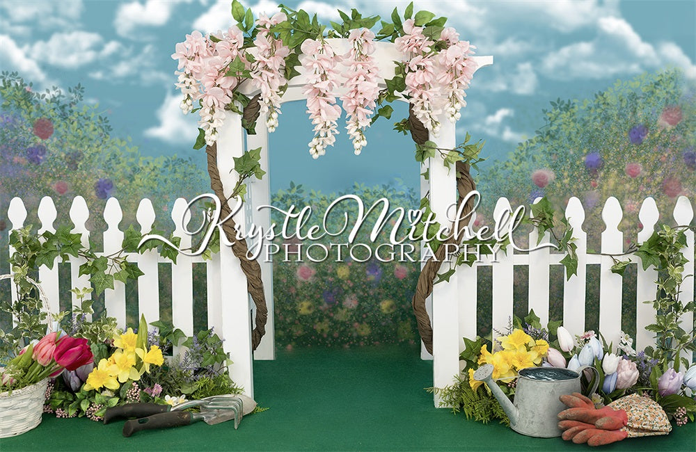 kate春の庭フェンス咲くKrystle Mitchell写真撮影