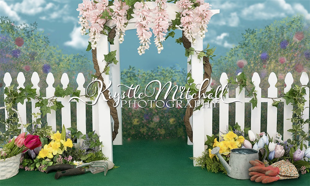kate春の庭フェンス咲くKrystle Mitchell写真撮影