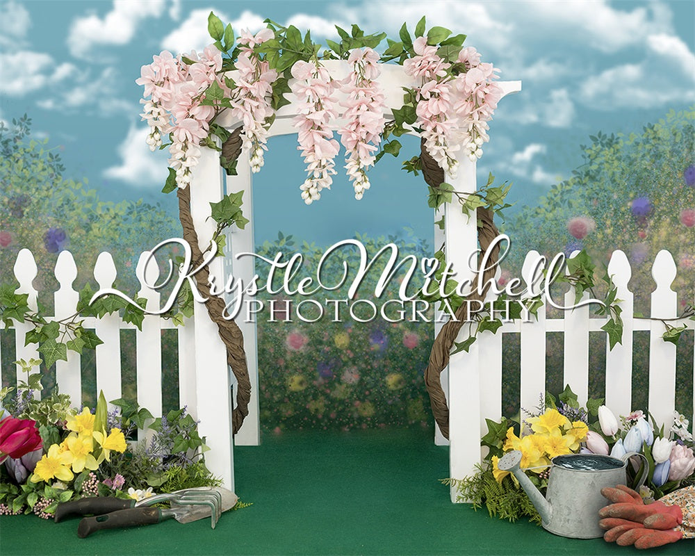 kate春の庭フェンス咲くKrystle Mitchell写真撮影