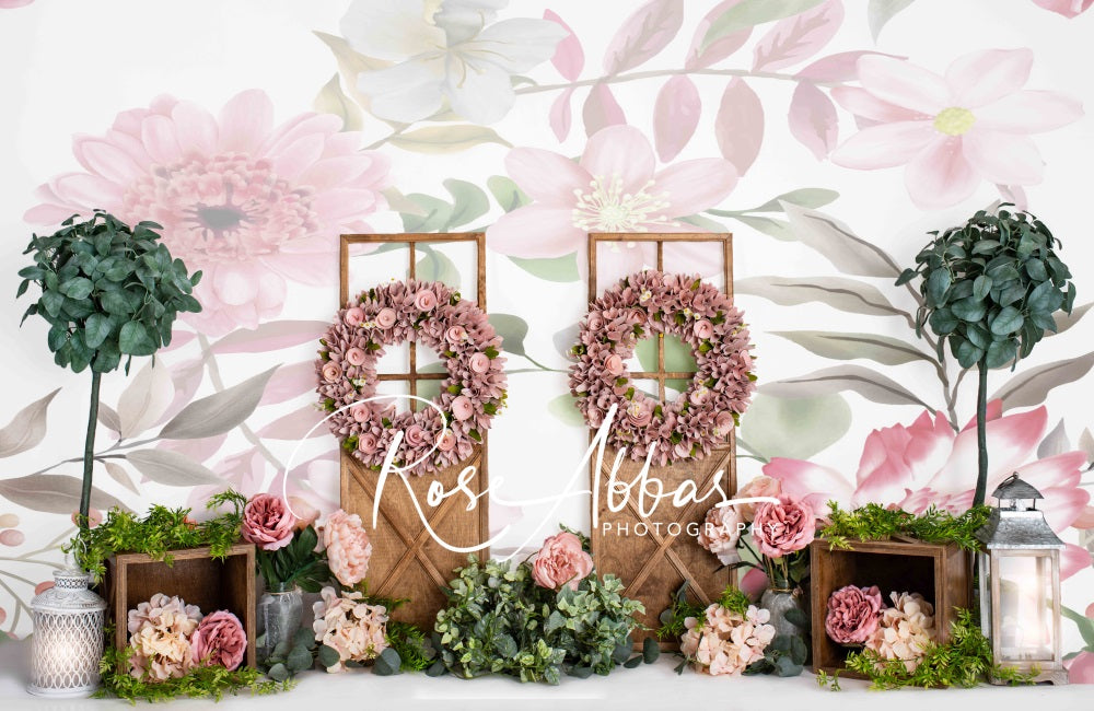 Kate春の花テクスチャ花輪公園ケーキスマッシュの背景Rose Abbas設計