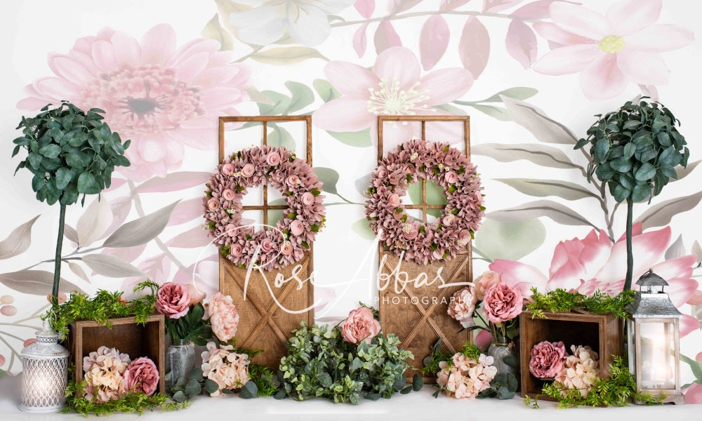 Kate春の花テクスチャ花輪公園ケーキスマッシュの背景Rose Abbas設計