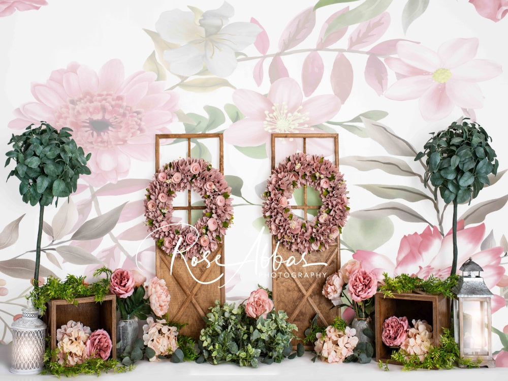 Kate春の花テクスチャ花輪公園ケーキスマッシュの背景Rose Abbas設計