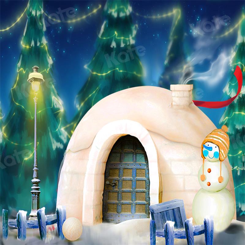 Kate森林スノールームクリスマスの冬雪だるまの背景