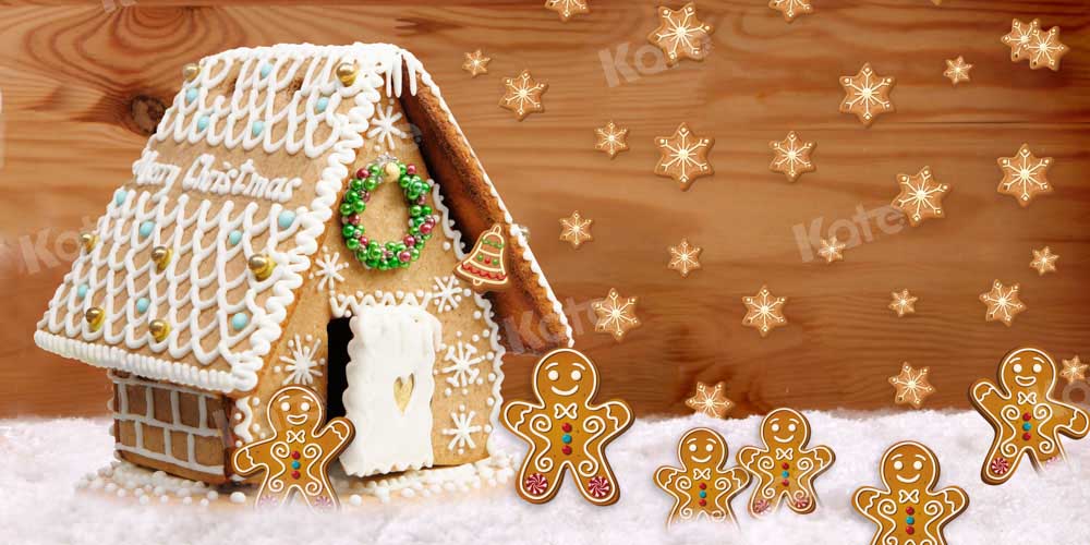 Kateクリスマス冬雪ジンジャーブレッドマン背景Chainデザイン