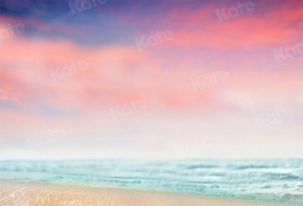 Kate海辺ビーチ空色とりどりの雲の背景