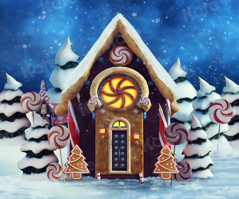 Kateクリスマスのホットココアスノーキャンディーの背景