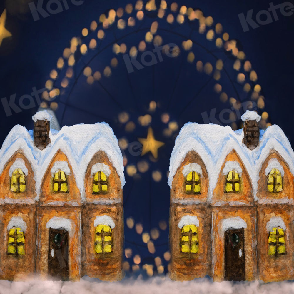 Kateクリスマスの夜の空の観覧車の背景