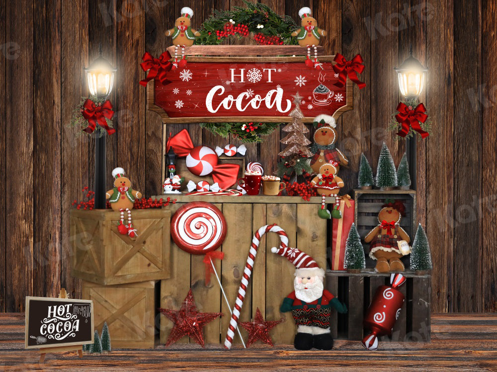 Kate木造住宅のクリスマスキャンディーホットココの背景