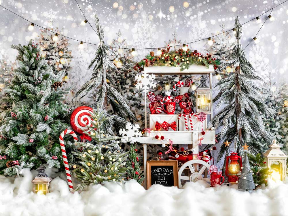 Kateクリスマスの背景ホットココア屋外雪Chainデザイン