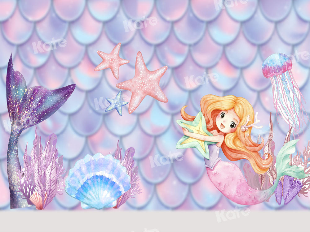 Kate漫画の人魚の海の背景の誕生日Emetselchデザイン