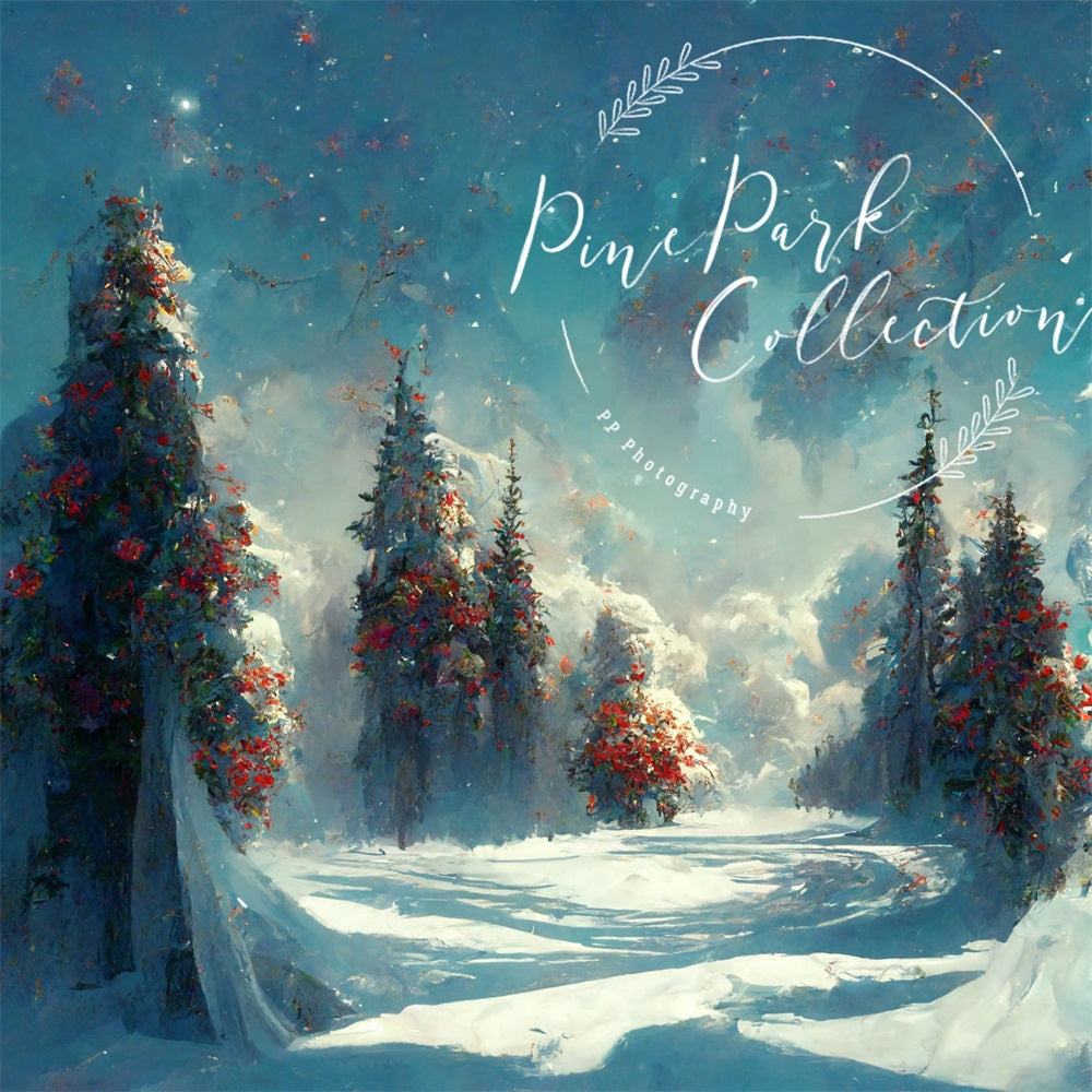 Kate青い冬のワンダーランドの背景Pine Park Collection