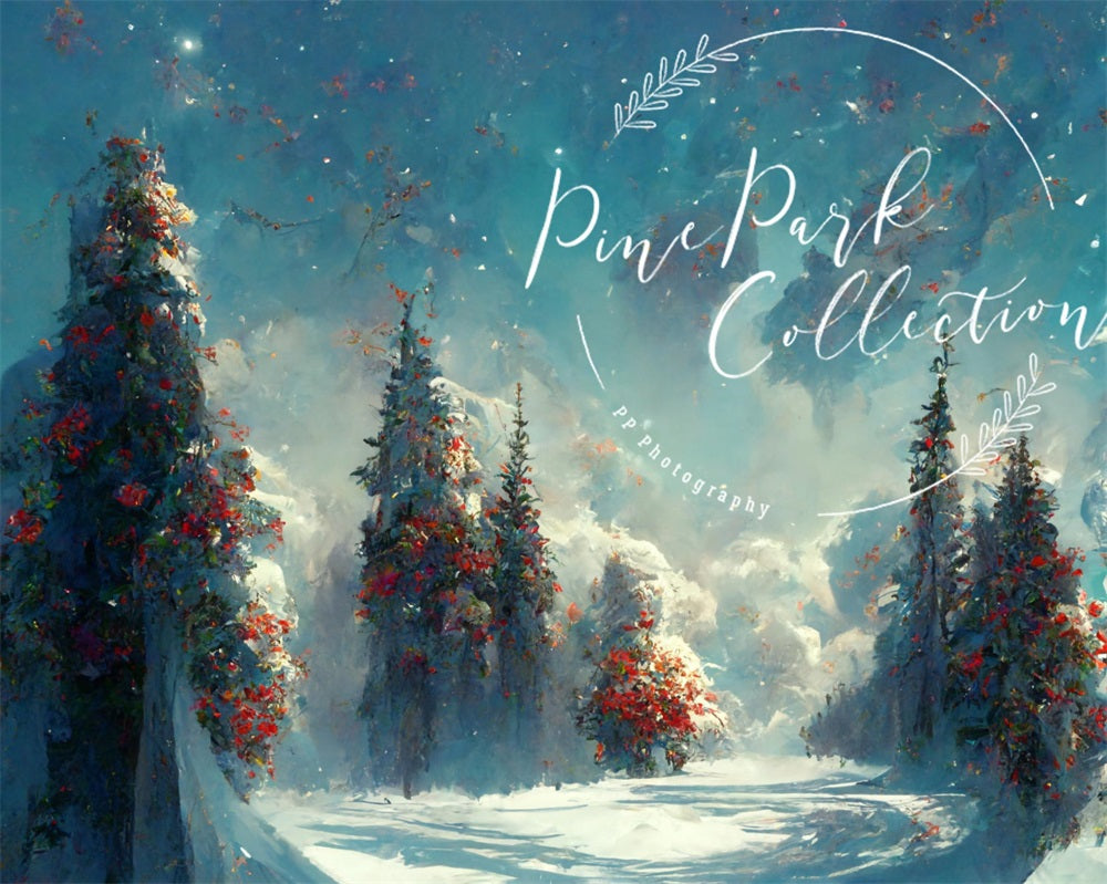 Kate青い冬のワンダーランドの背景Pine Park Collection