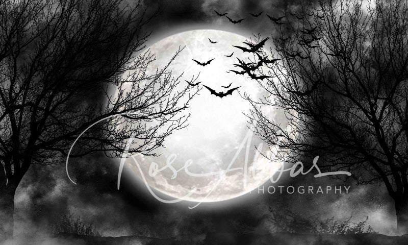 Kateハロウィーンの不気味な満月の背景Rose Abbas設計