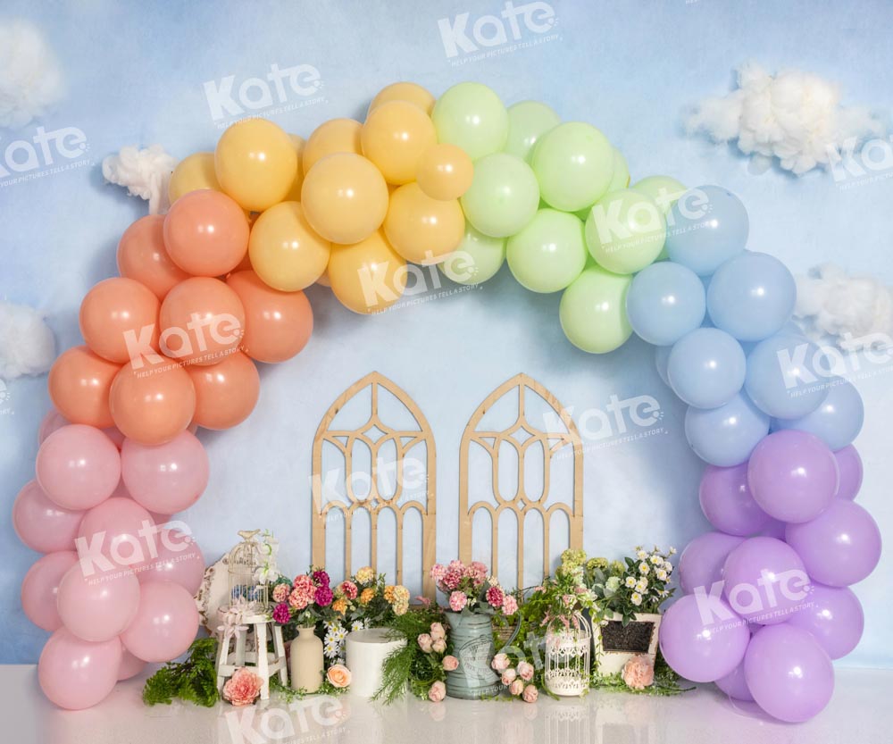 Kate 誕生日バルーン スカイ ガーデン背景デザイン Emetselch