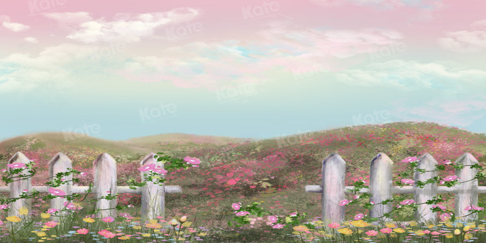 Kate 春の絵画ファンタジー ガーデン ヒルの背景