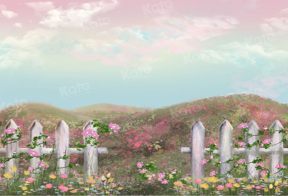 Kate 春の絵画ファンタジー ガーデン ヒルの背景