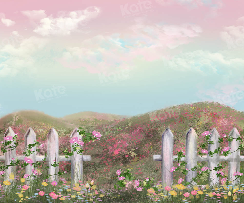 Kate 春の絵画ファンタジー ガーデン ヒルの背景