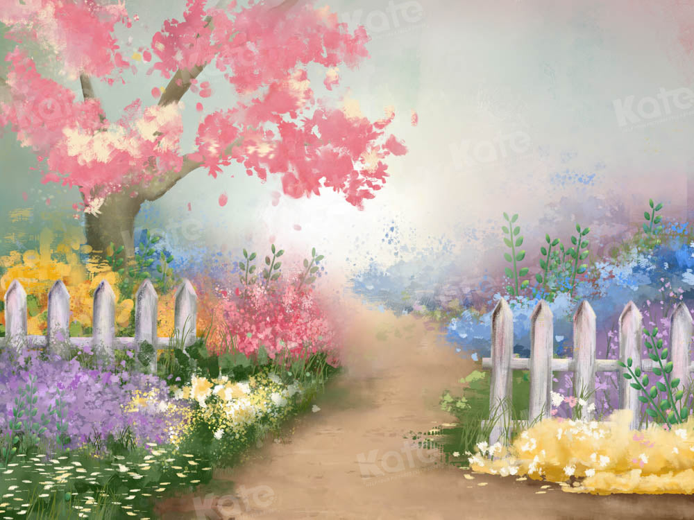 Kate 春の絵画ファンタジー ガーデン パスの背景