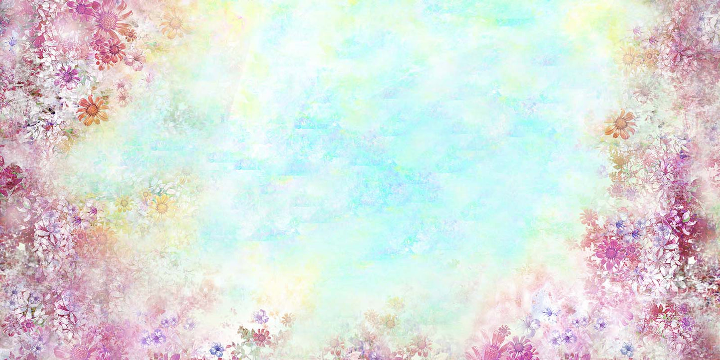 Kateファインアートフローラルパープルの背景GQデザイン