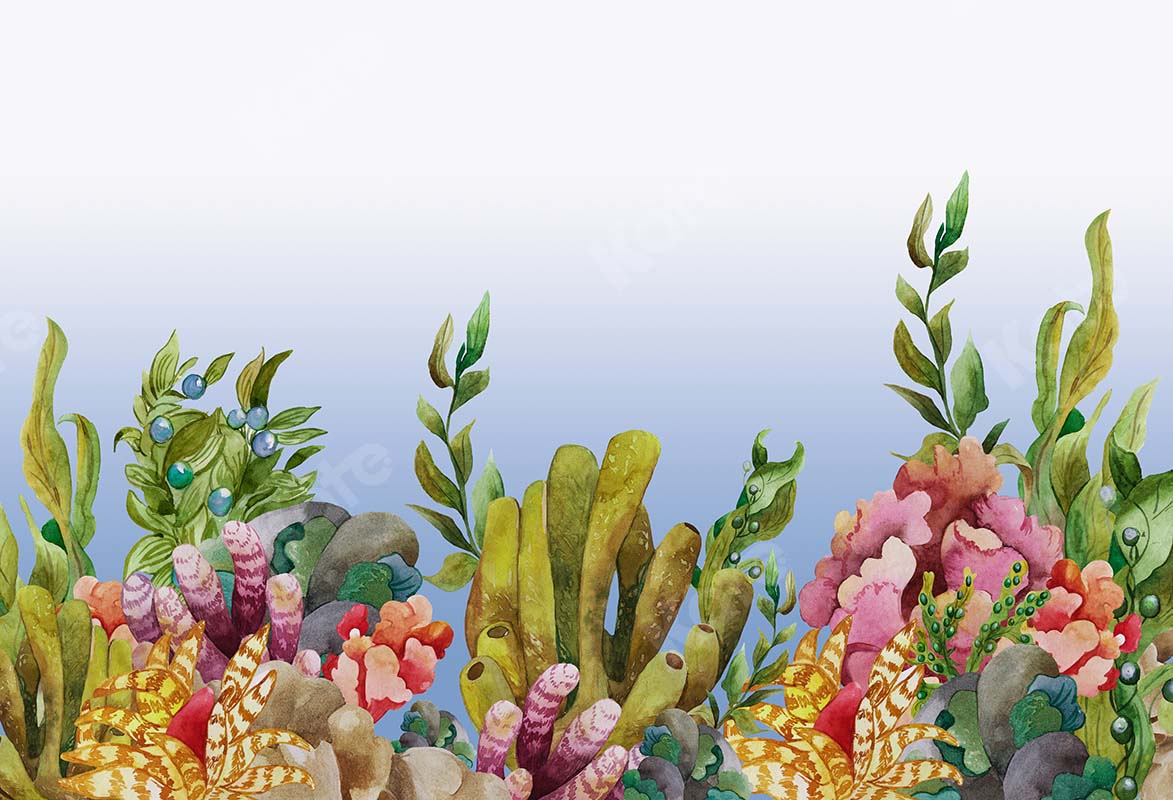 Kate 海の下の夏サンゴの魚人の背景