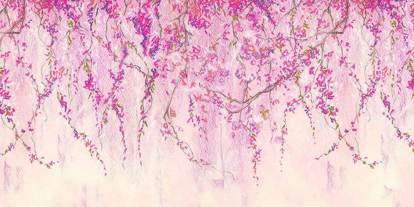 Kate 春のピンクの花ファインアートバイオレットの背景