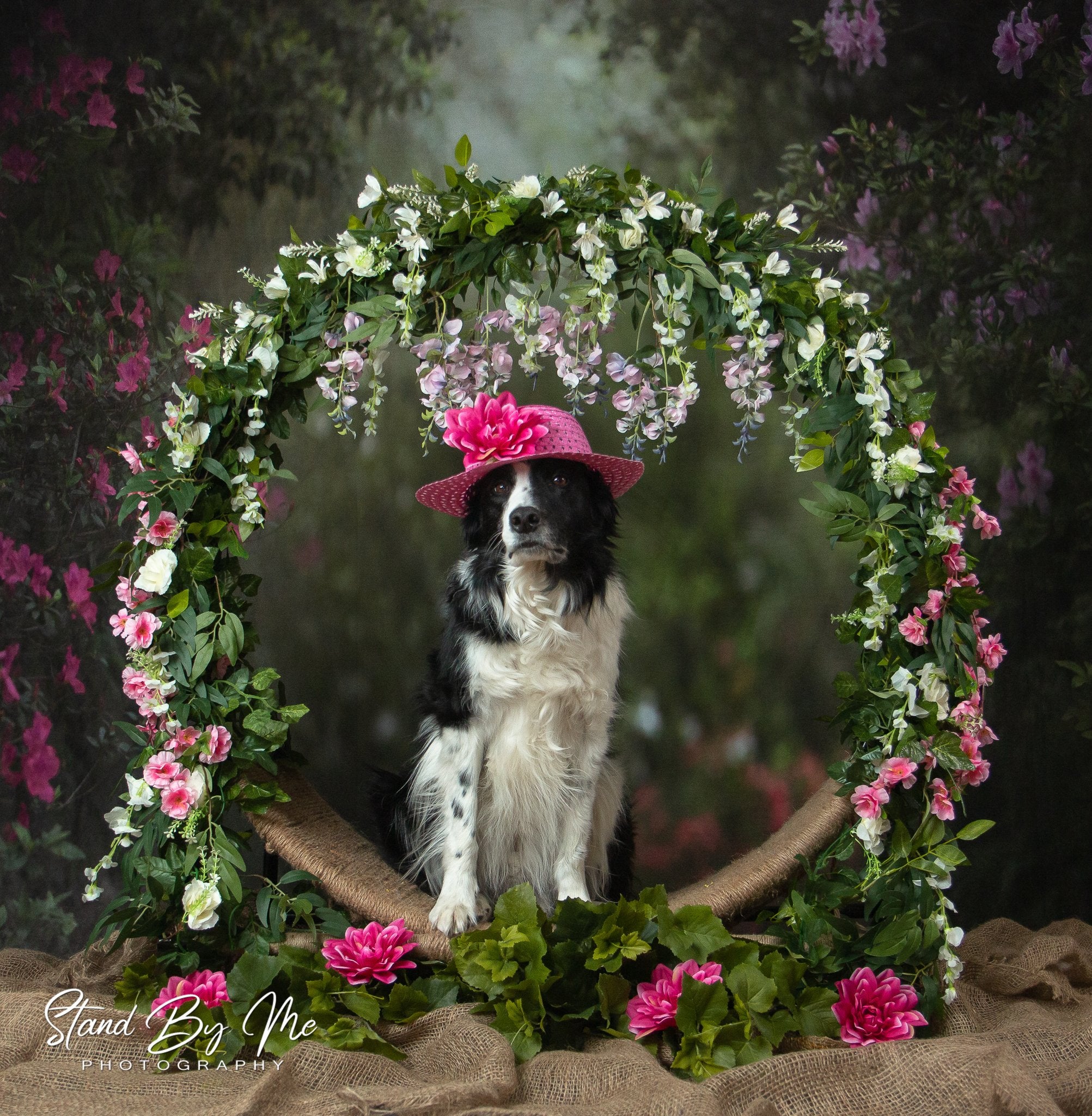 Kate ピンクの花の庭の春夏背景布 写真撮影用