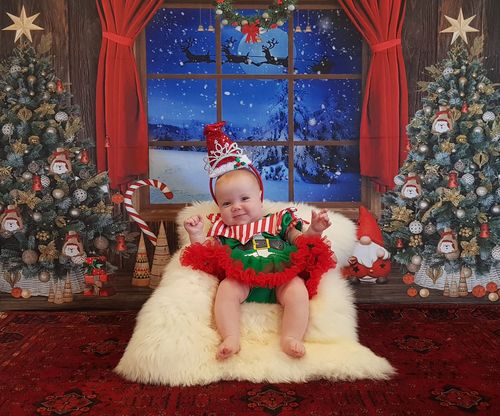 Kate レトロなクリスマスツリーギフト背景 によって設計された Chain Photography