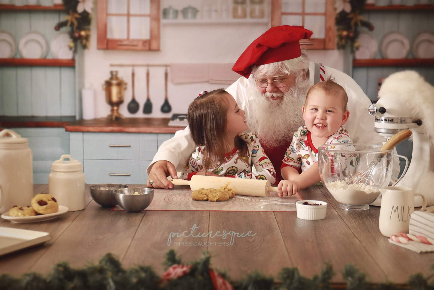 写真撮影のためのkateクリスマスクローゼットの背景青