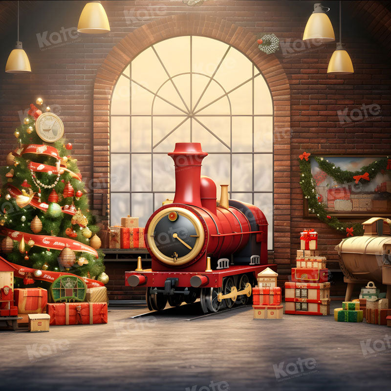 Kate クリスマス おもちゃの列車 寝室 ウィンドウ 背景 写真撮影用