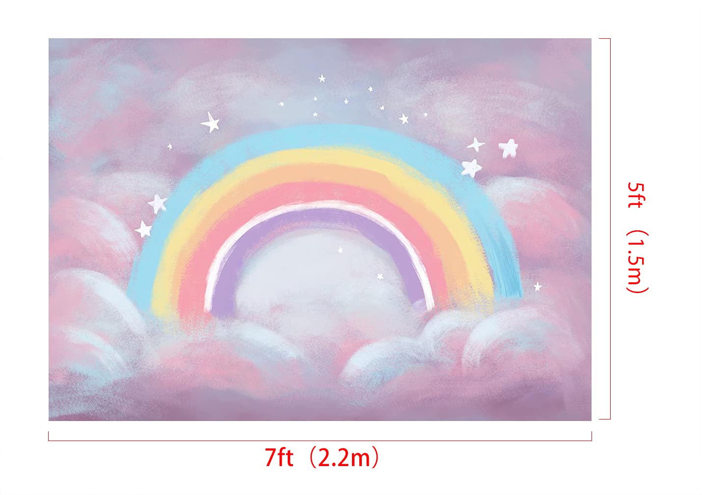 RTS-Kate子供のための虹の写真の布の誕生日の写真の背景(1.5X2.2M)