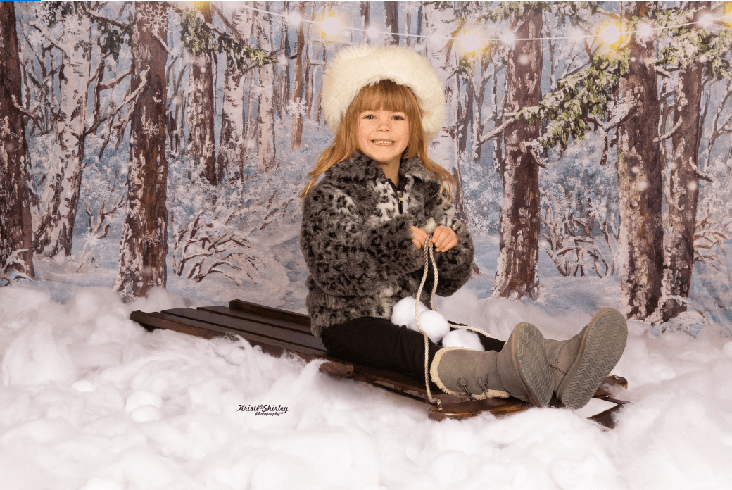 Kate ライトを背景にクリスマス冬の雪の木背景布