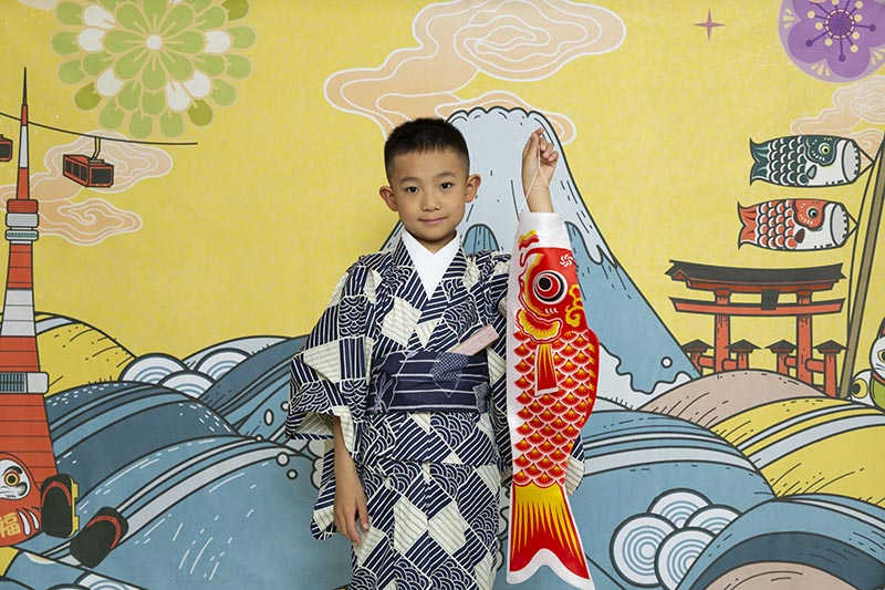 Kate 男の子の日鯉の鯉のぼり波富士山写真家のための背景布