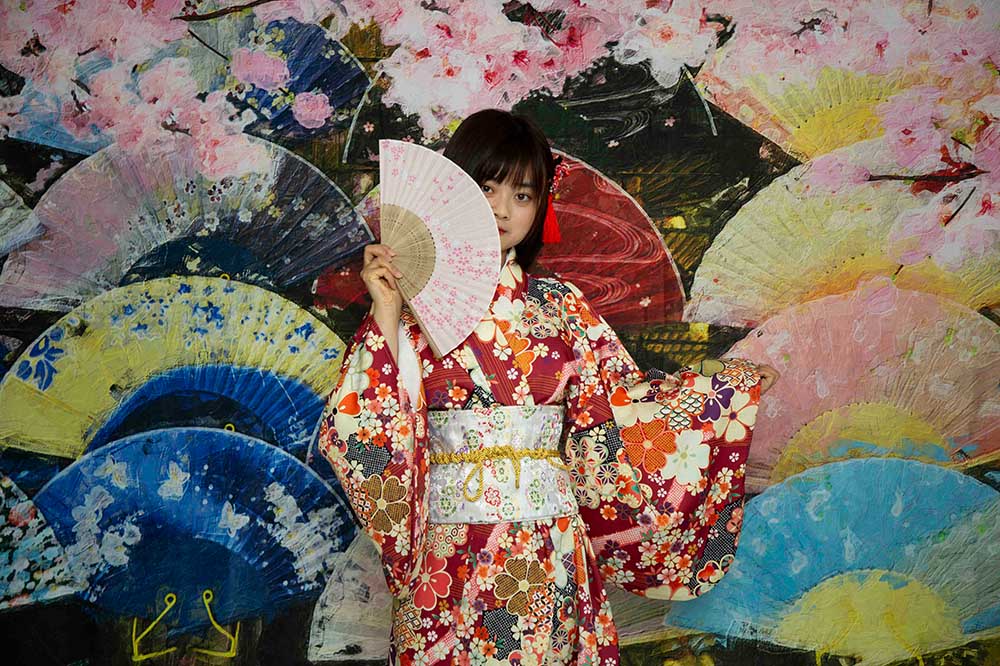 Kate 写真家のスタジオのためのファンの女の子の日桜の大人のスタイルの背景布