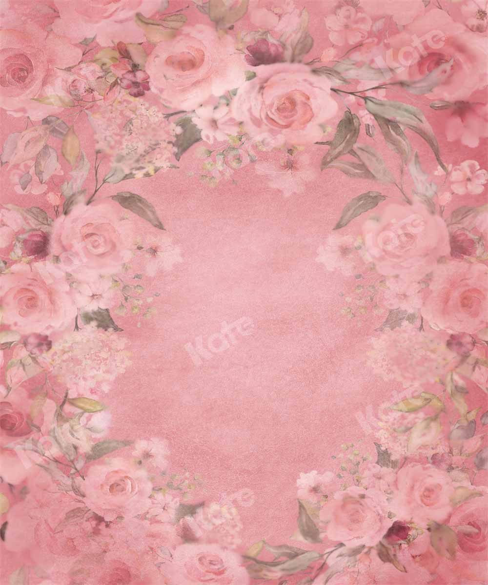 Kate抽象的なバレンタインデーの背景手描きのピンクのバラGQによって設計