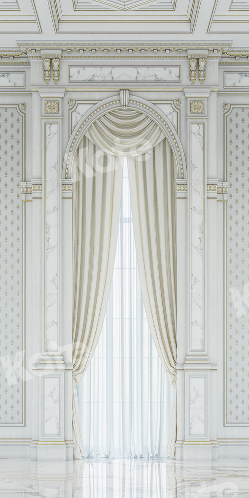 Kate女性の写真の結婚式の写真の真っ白なカーテンの背景Uta Mueller設計