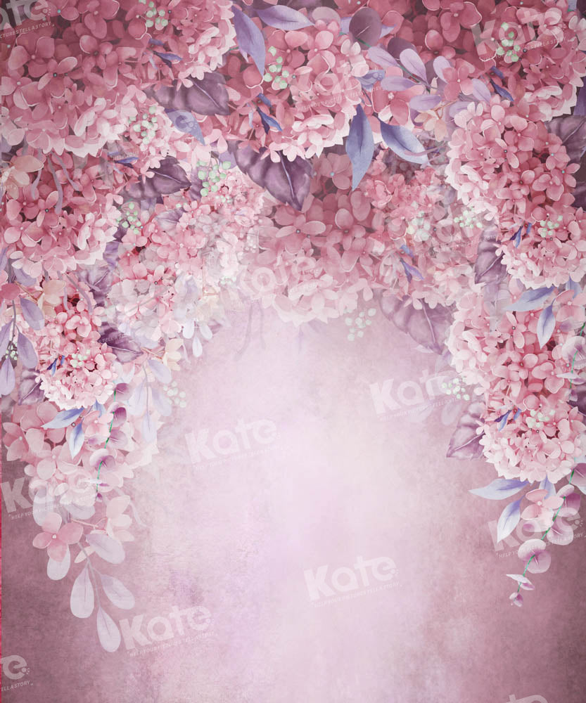 Kate フローラル ファイン アート ピンクの背景