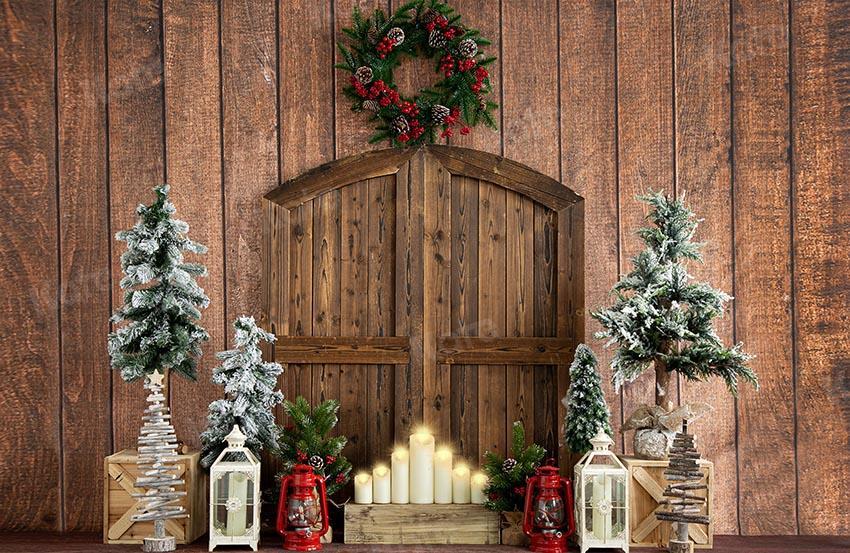 Emetselchによって設計されたkateクリスマスウッドハウス納屋のドアの背景